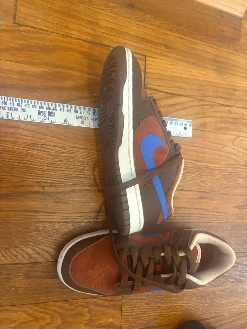 Nike Brown and Blue Low-Top Skate Sneakers